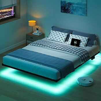 Amazon.com: HAVONIZD Floating Bed Frame Full with LED Lights
